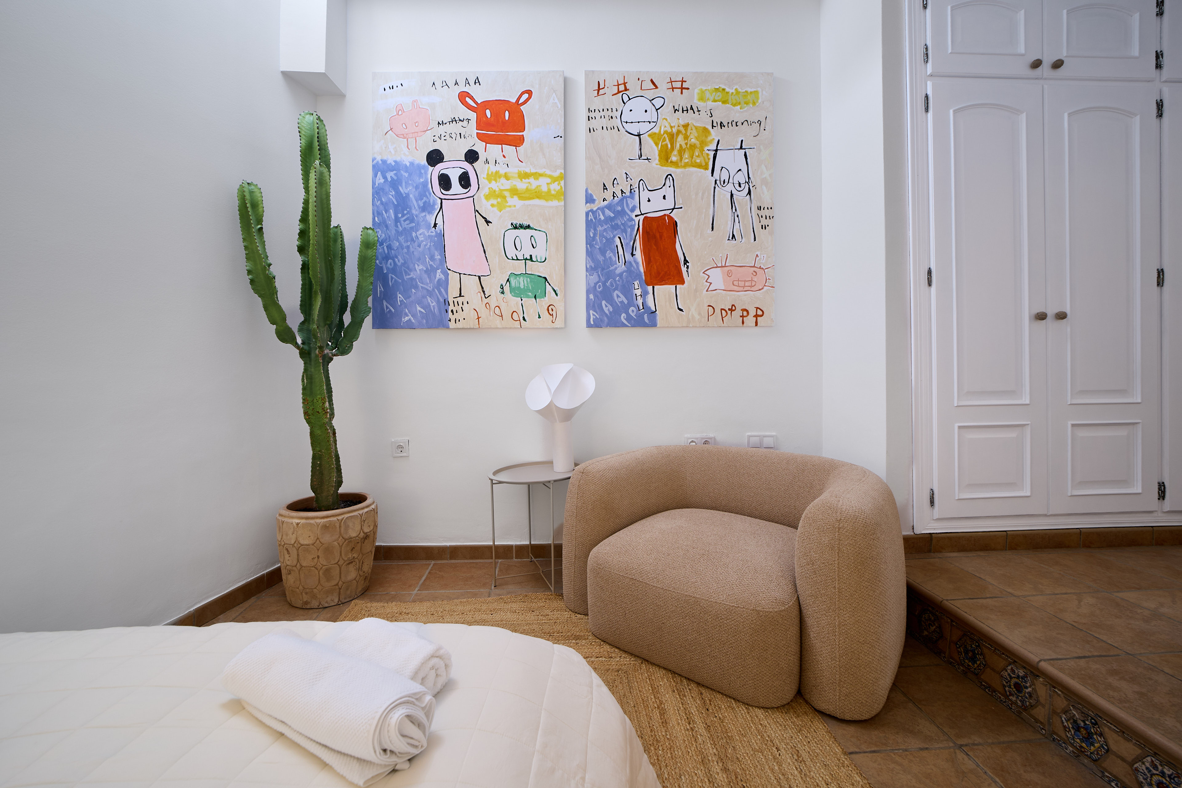 Calm bedroom at Casa Wanda